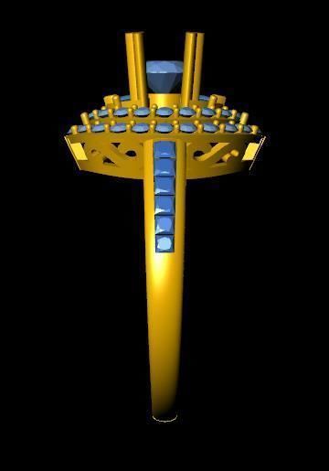 DiamondRing 18K WhiteGold Outstanding Brilliance 3D print model_2