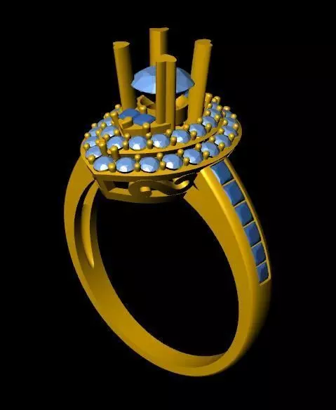 DiamondRing 18K WhiteGold Outstanding Brilliance 3D print model_0