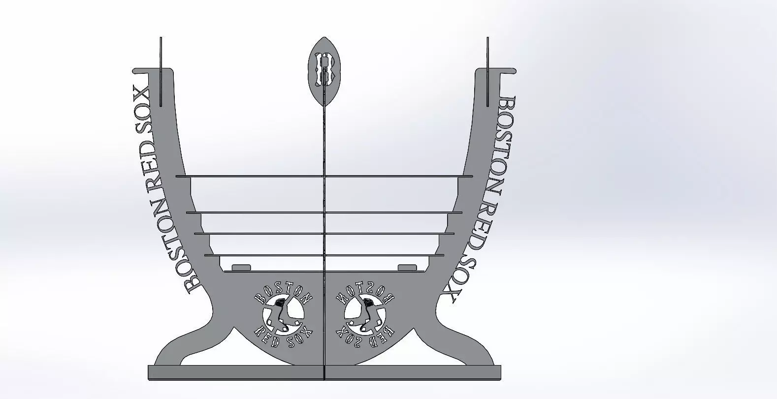 Boston RED SOX Fire pit Modular Design Dxf for Cnc Laser 3D print model_0