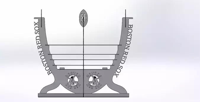 Boston RED SOX Fire pit Modular Design Dxf for Cnc Laser 3D print model