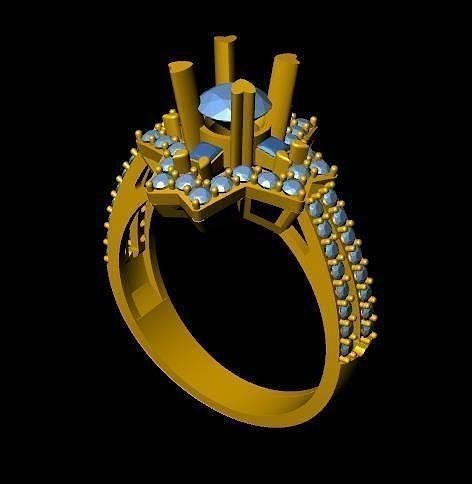 DiamondRing 18K WhiteGold Outstanding Brilliance  3D print model