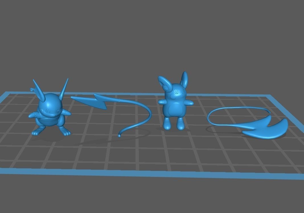 Pokemon Pichu Pikachu Raichu Alolan 3D print model_1