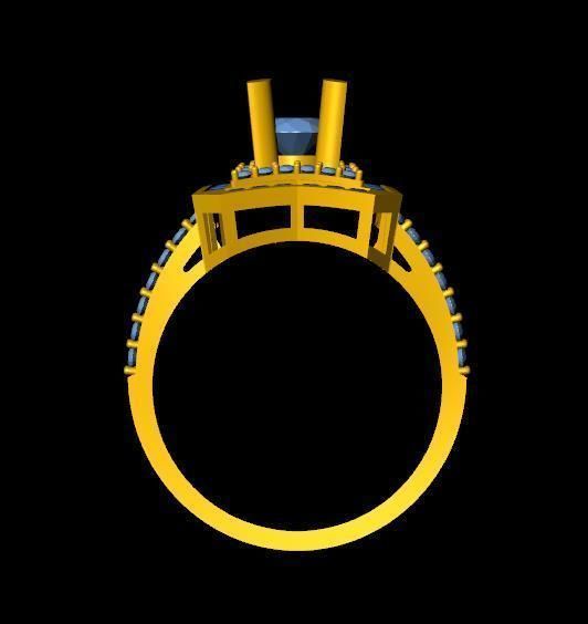 DiamondRing 18K WhiteGold Outstanding Brilliance Diamond 3D print model_3