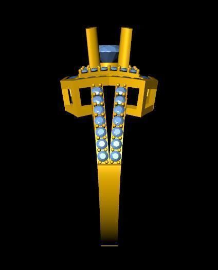 DiamondRing 18K WhiteGold Outstanding Brilliance Diamond 3D print model_2