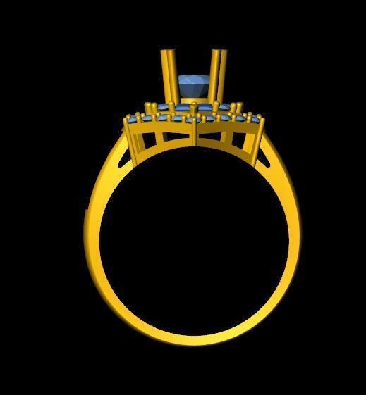 DiamondRing 18K WhiteGold Outstanding Brilliance  3D print model_3