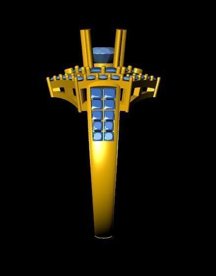 DiamondRing 18K WhiteGold Outstanding Brilliance  3D print model_2