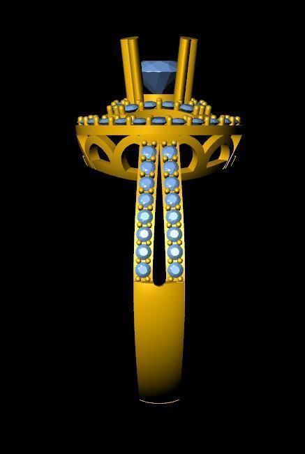 DiamondRing 18K WhiteGold  3D print model_2