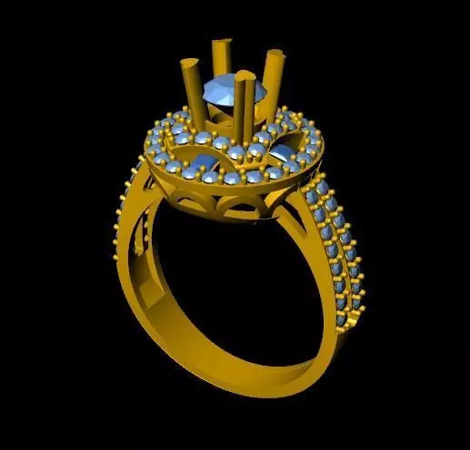 DiamondRing 18K WhiteGold  3D print model_0