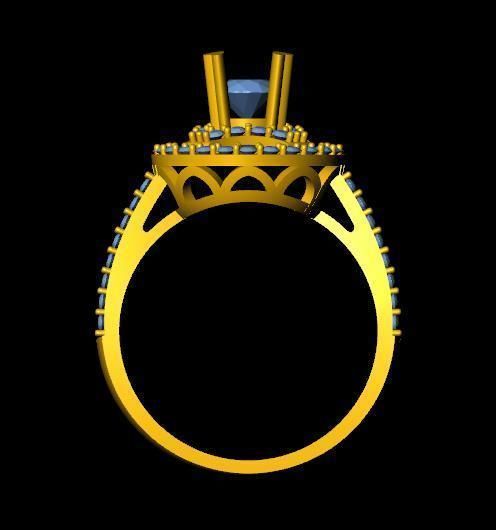 DiamondRing 18K WhiteGold  3D print model_3