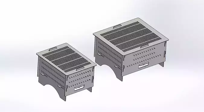 Two Different Sizes Barbecue Design Dxf and Step 3d 3D print model