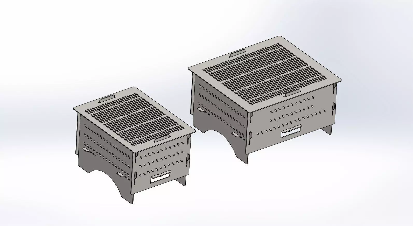 Two Different Sizes Barbecue Design Dxf and Step 3d 3D print model_0