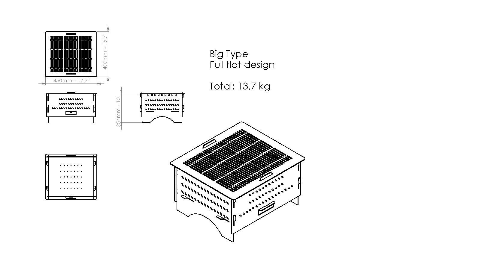 Two Different Sizes Barbecue Design Dxf and Step 3d 3D print model_2