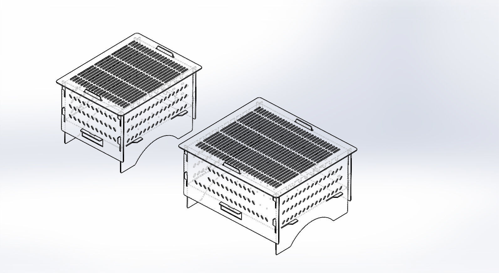 Two Different Sizes Barbecue Design Dxf and Step 3d 3D print model_4
