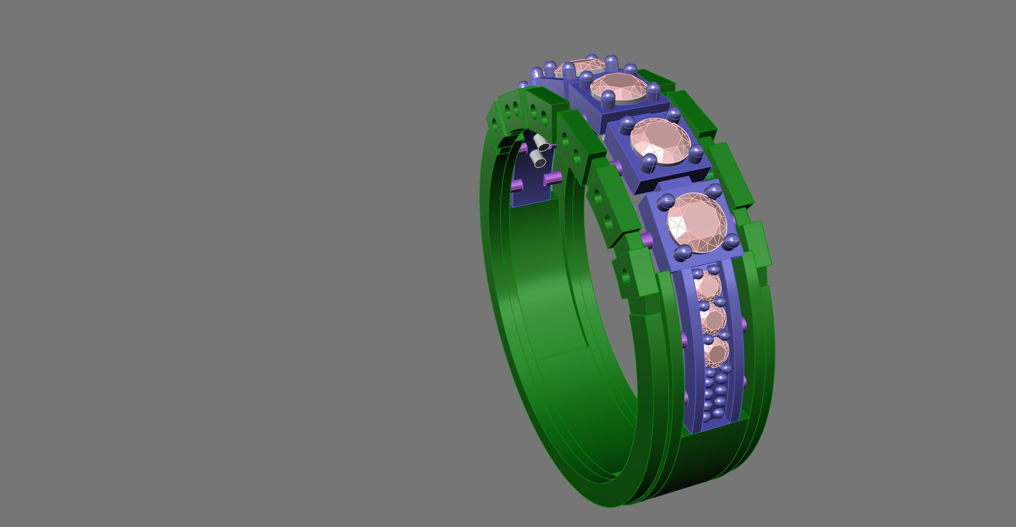 ring gems for women  3D model_4