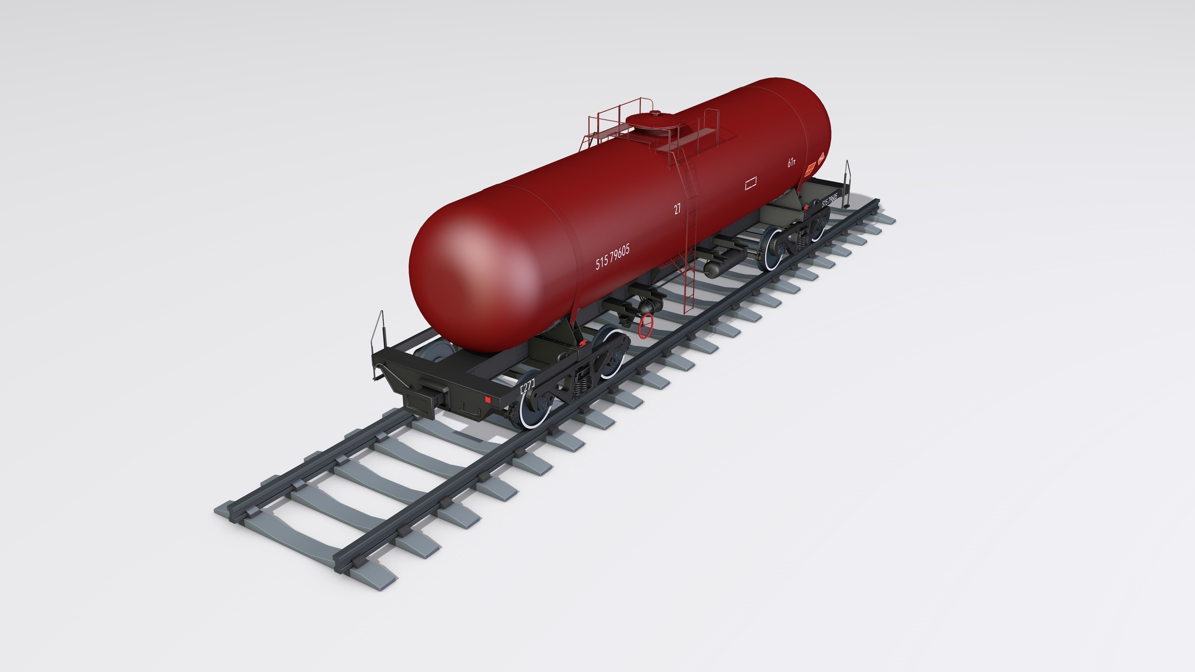 A complete set of railway cars plus two diesel locomotives 3D model_7