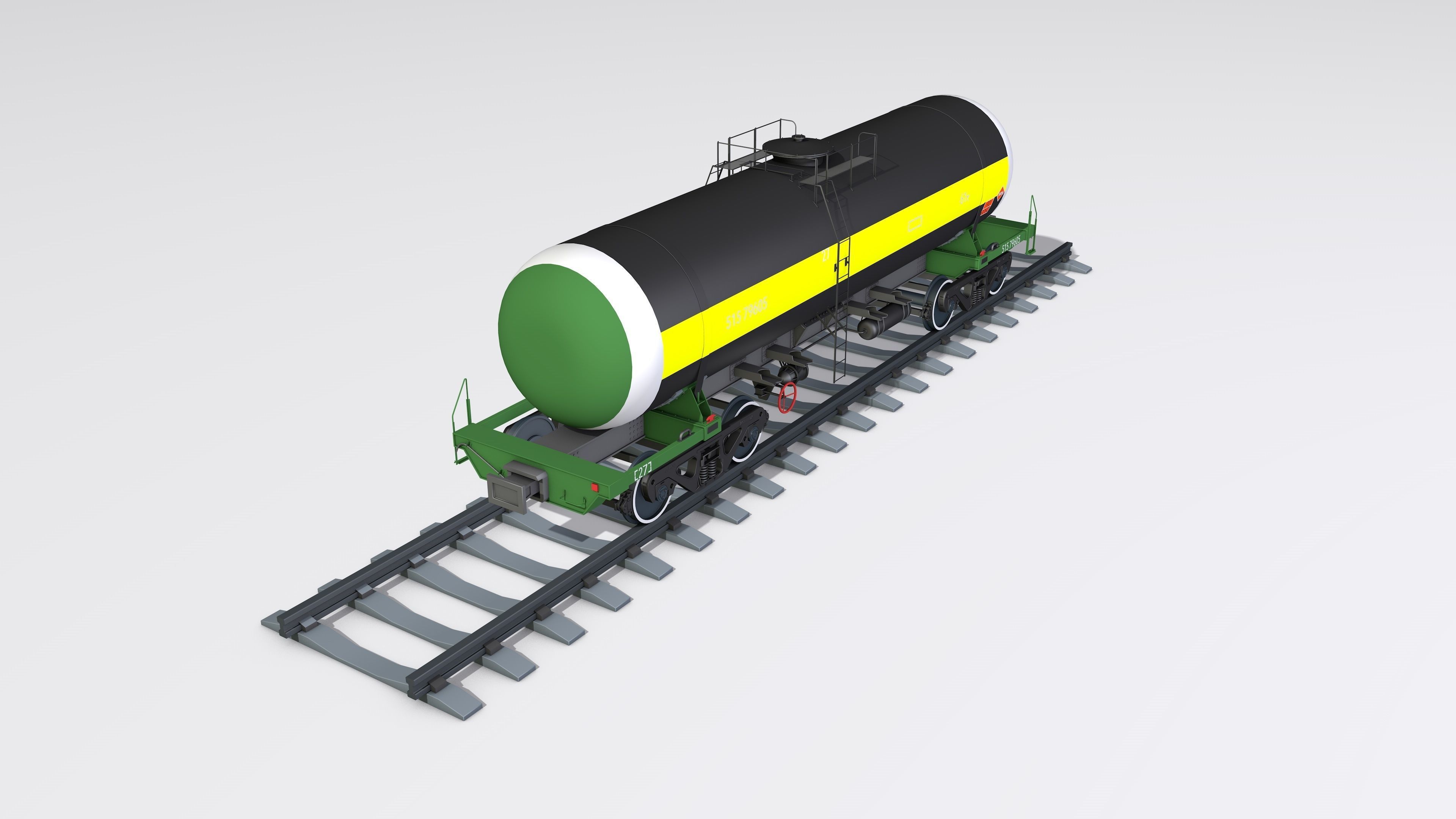 A complete set of railway cars plus two diesel locomotives 3D model_6