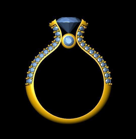 DiamondRing 18K WhiteGold Outstanding Brilliance  3D print model_3