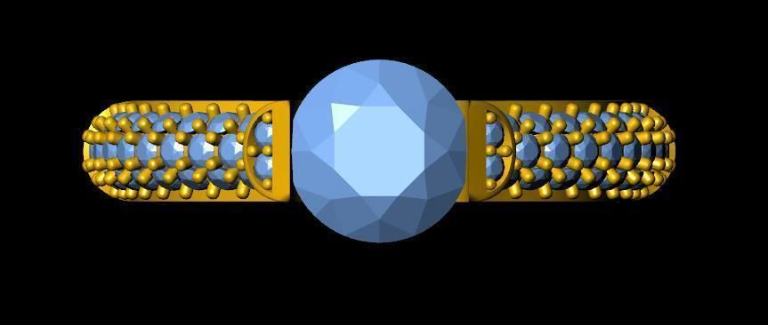 DiamondRing 18K WhiteGold Outstanding Brilliance  3D print model_1