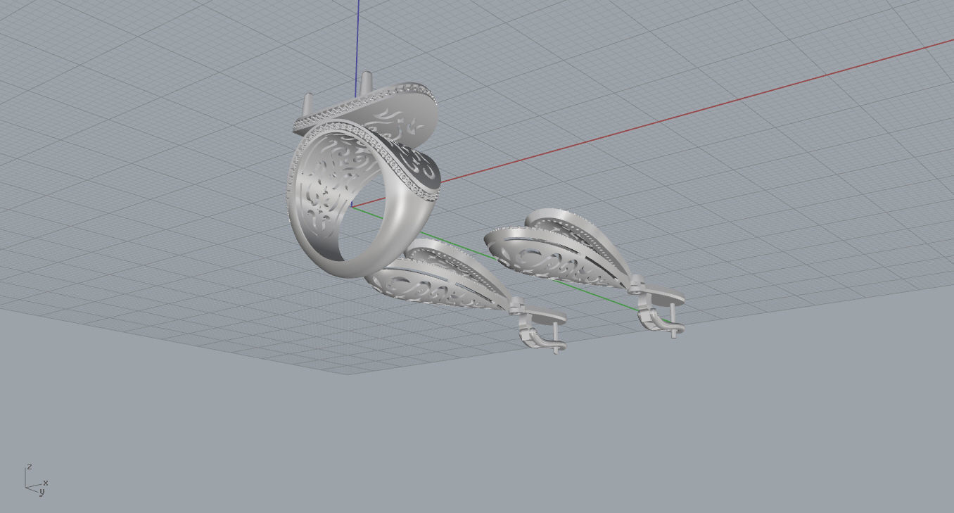 Ring and Earrings  3D print model_16