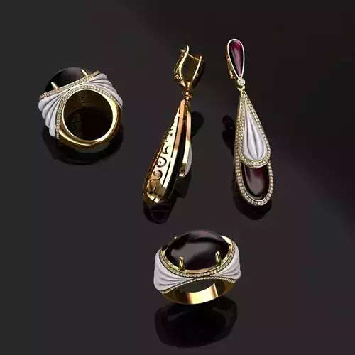 Ring and Earrings  3D print model