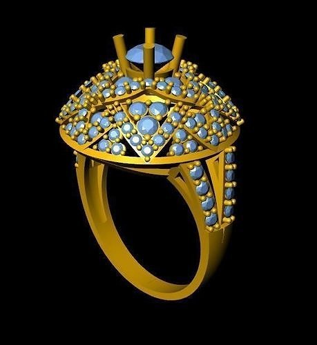 DiamondRing 18K WhiteGold Outstanding Brilliance  3D print model