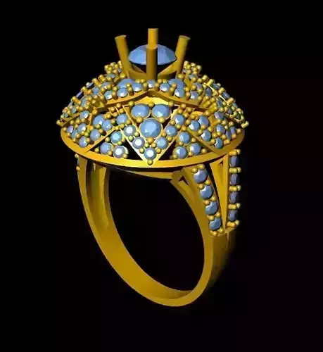 DiamondRing 18K WhiteGold Outstanding Brilliance  3D print model