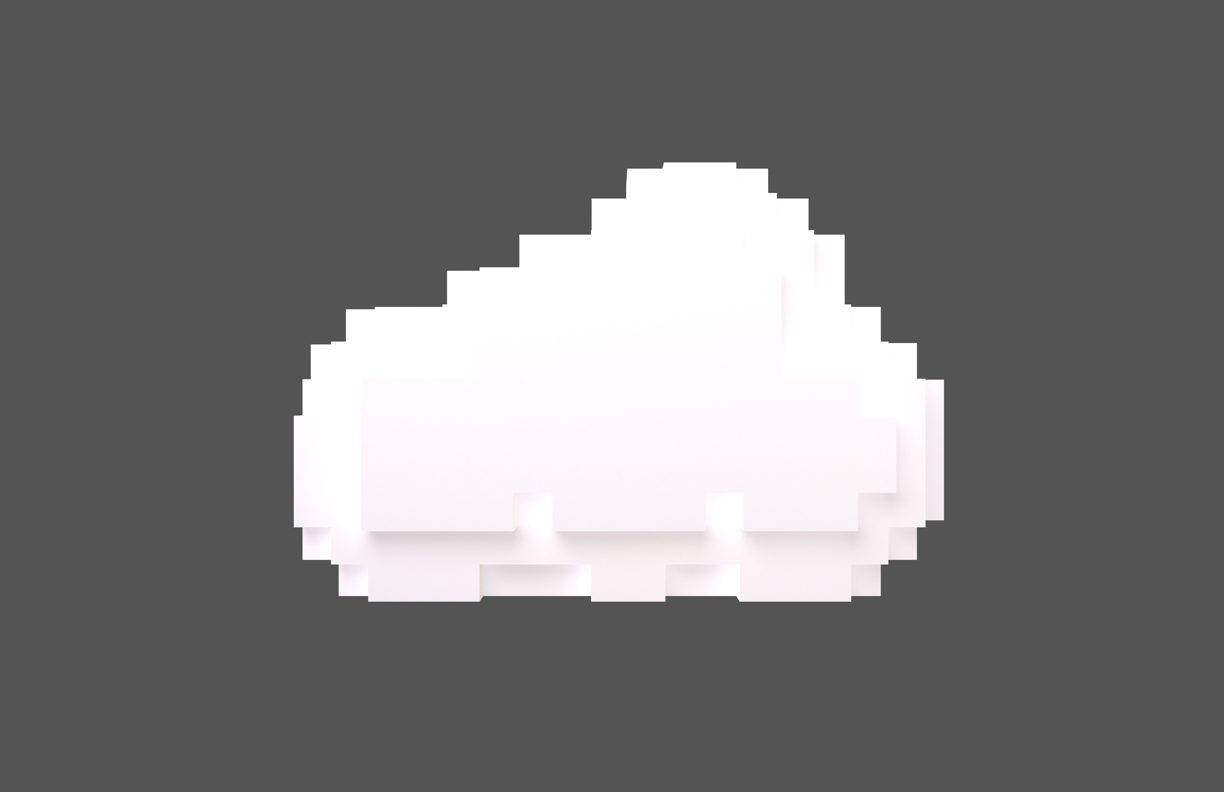 Voxel Style Cloud v1 001 Low-poly 3D model_1