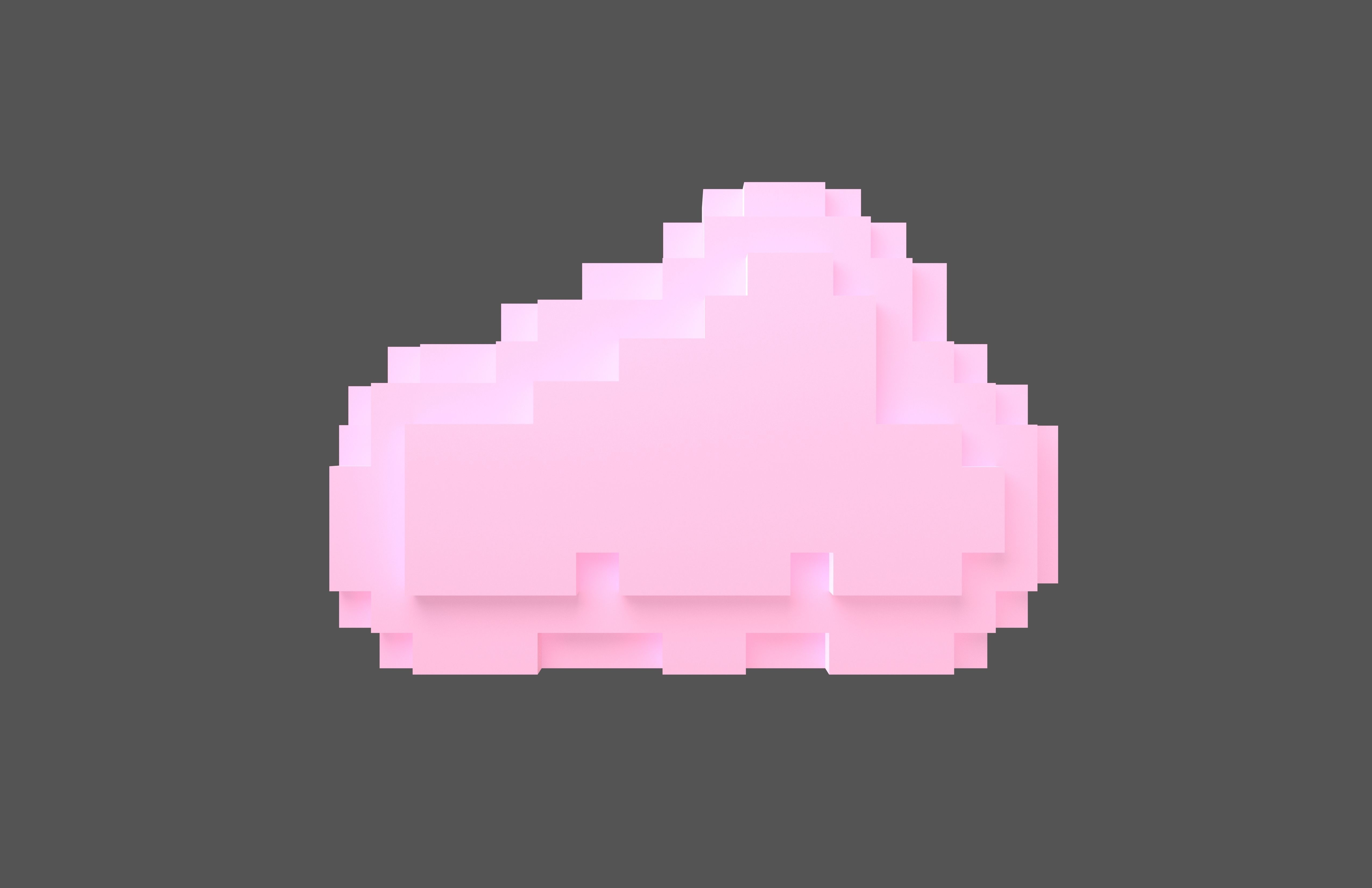 Voxel Style Cloud v1 005 Low-poly 3D model_2