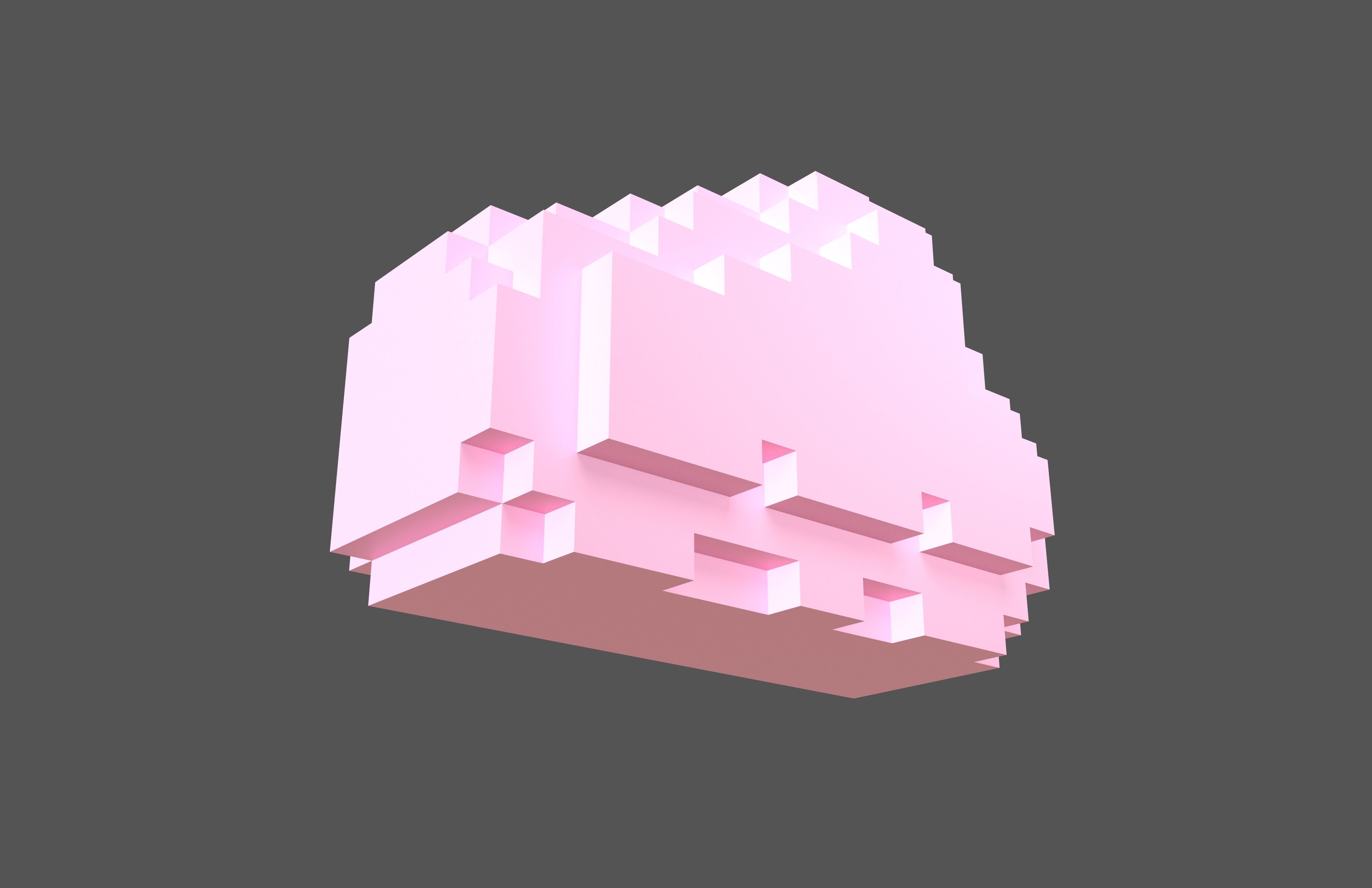 Voxel Style Cloud v1 005 Low-poly 3D model_3