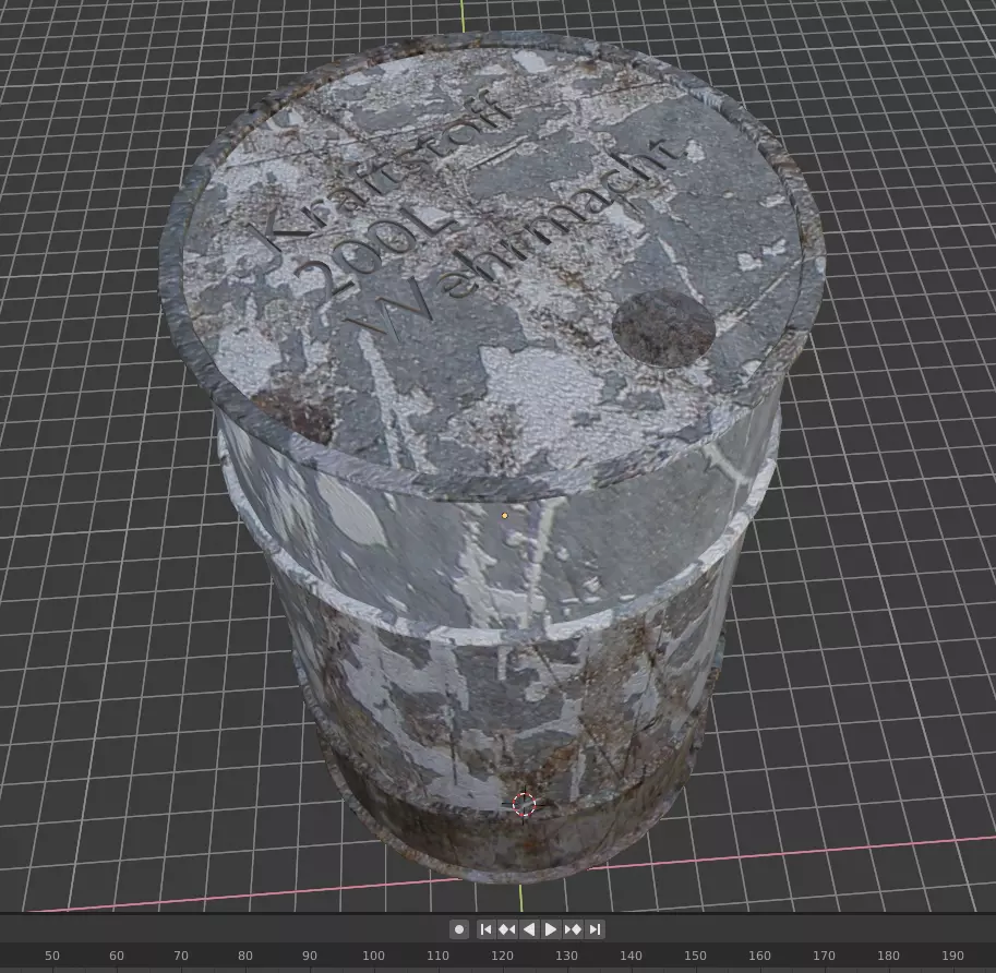 Oil Barrel Low-poly 3D model_0