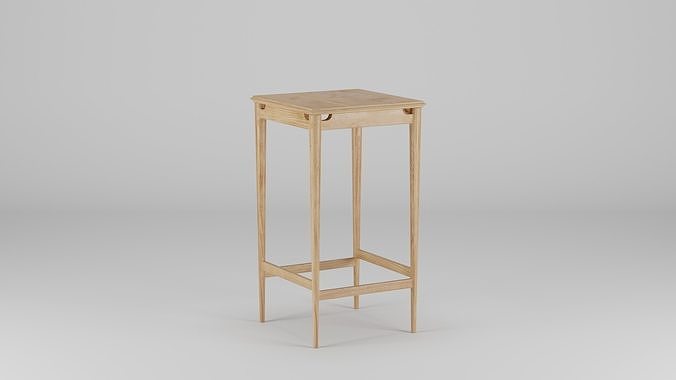 Joanna Square Barstool 40x40x75 Low-poly 3D model