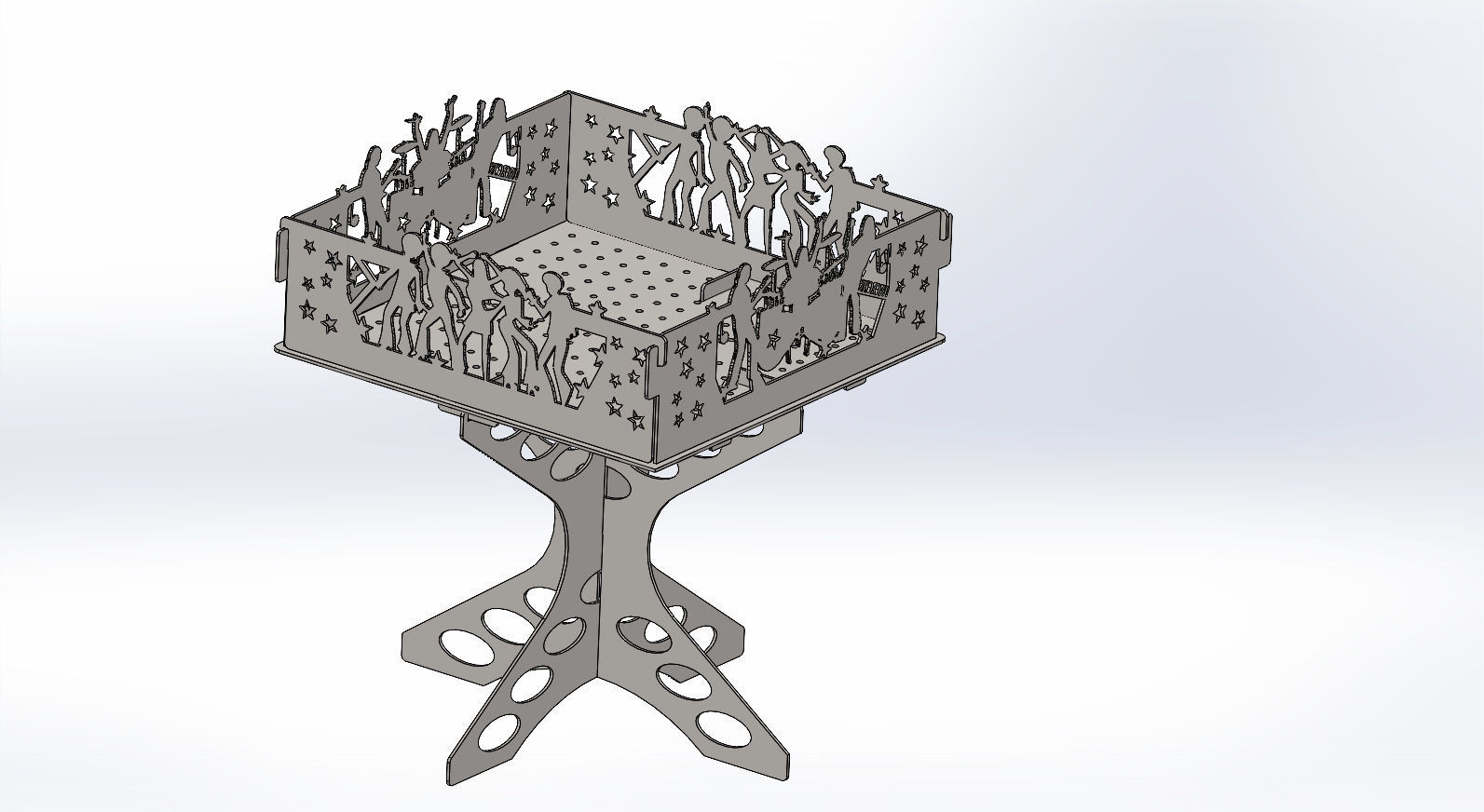 Fire pit  Music dance Dxf for Cnc Laser cutting Step format 3d 3D print model_5
