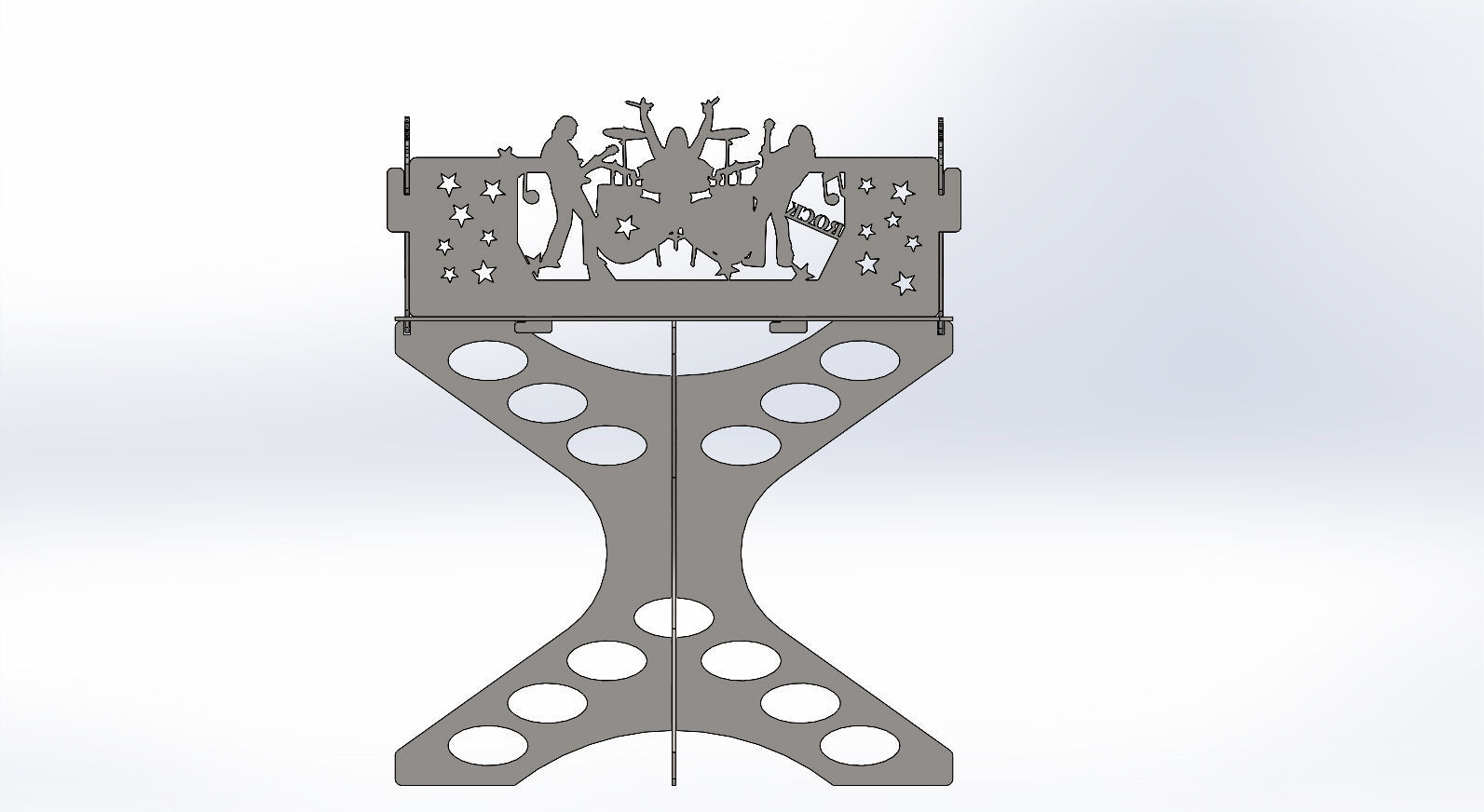 Fire pit  Music dance Dxf for Cnc Laser cutting Step format 3d 3D print model_3