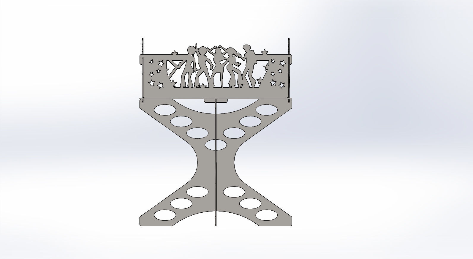 Fire pit  Music dance Dxf for Cnc Laser cutting Step format 3d 3D print model_2