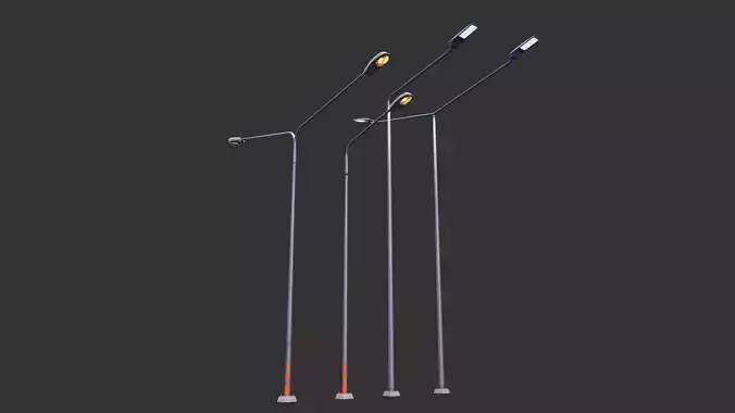 Street Light Assets Pack Low-poly 3D model