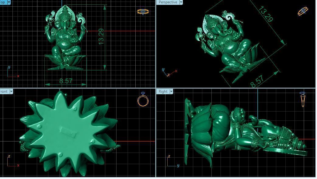 PENDANTS statue of lord ganesha 3D print model_1