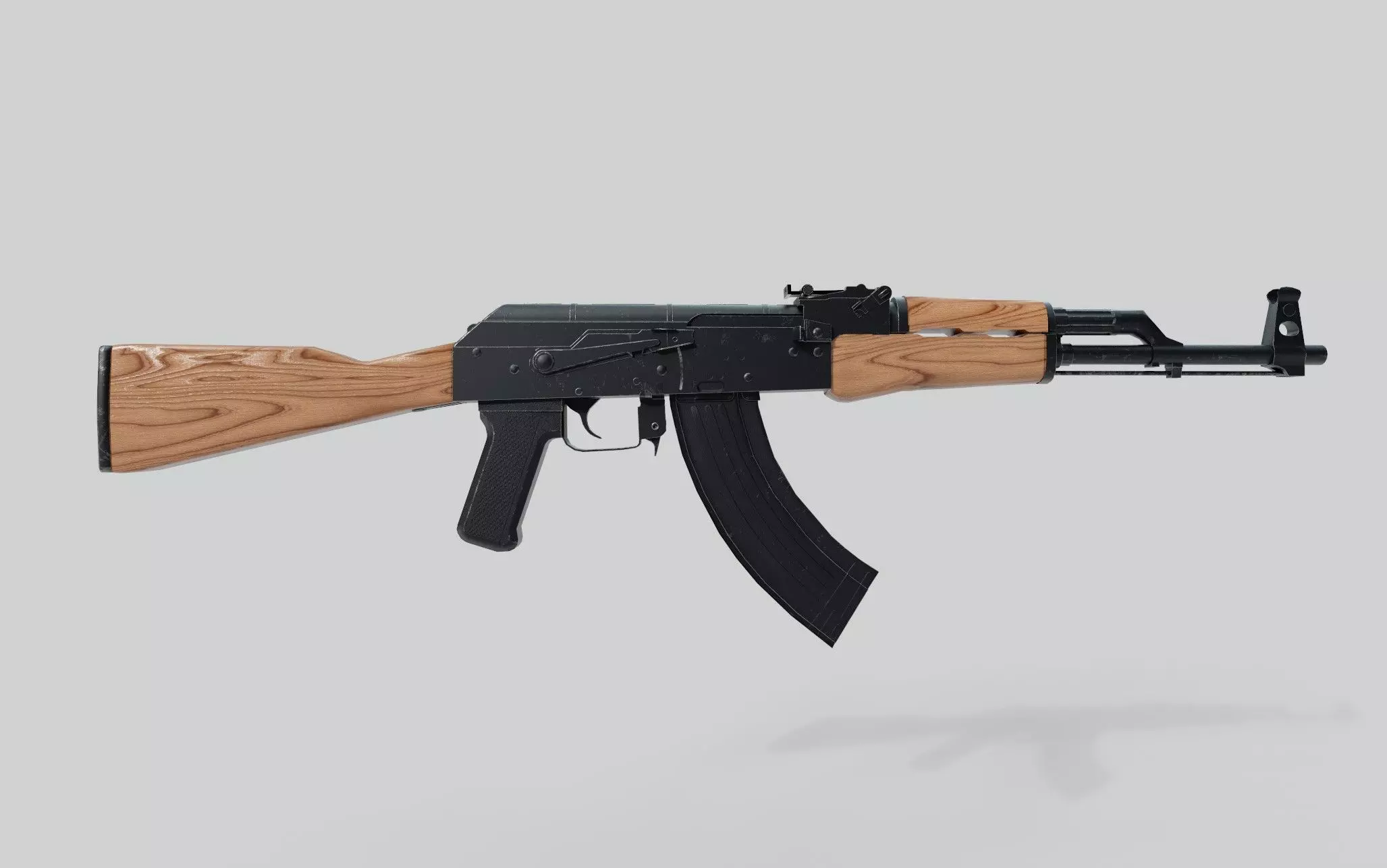 AK47 Assault Rifle Game Ready Low-poly 3D model_0
