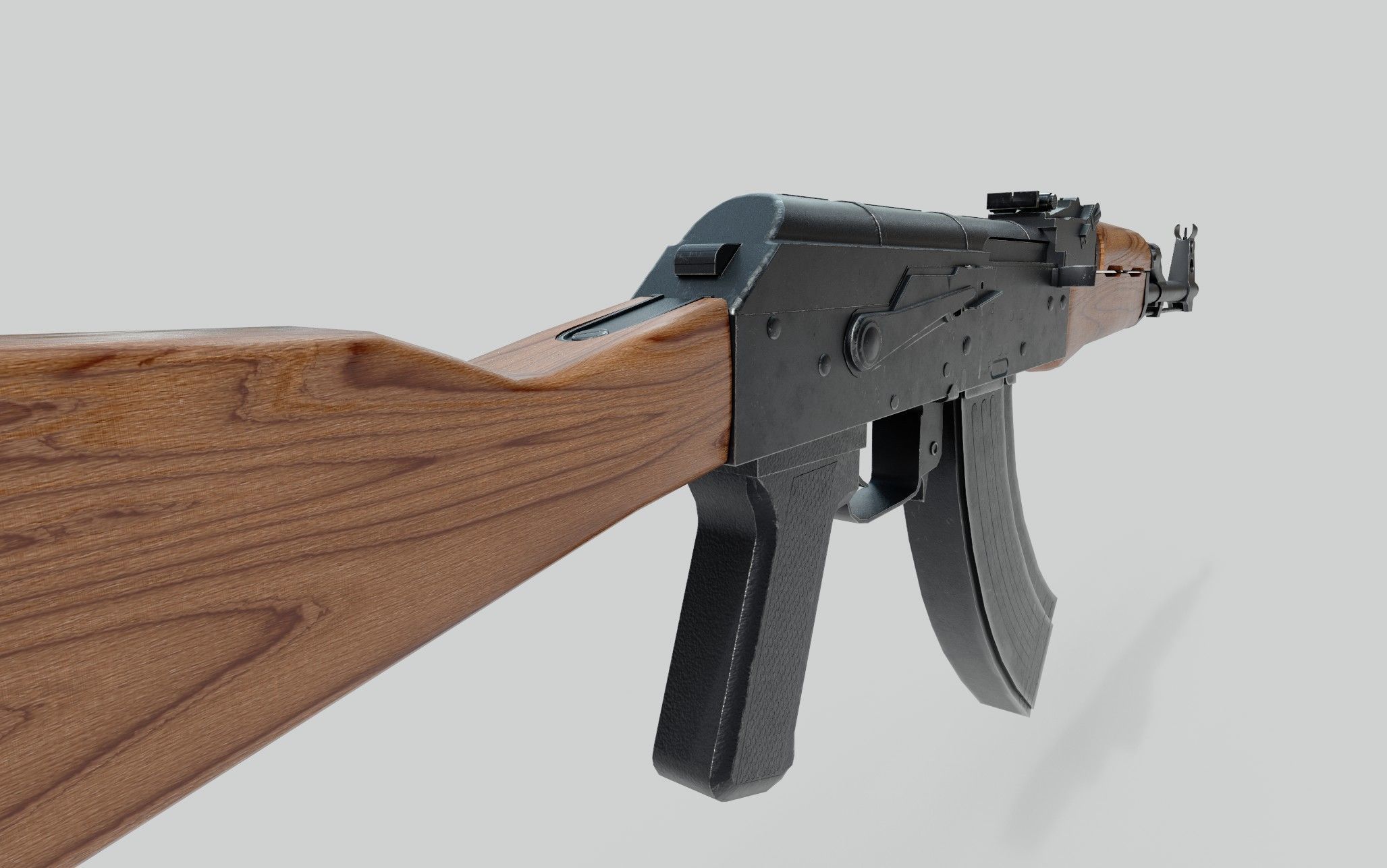 AK47 Assault Rifle Game Ready Low-poly 3D model_2