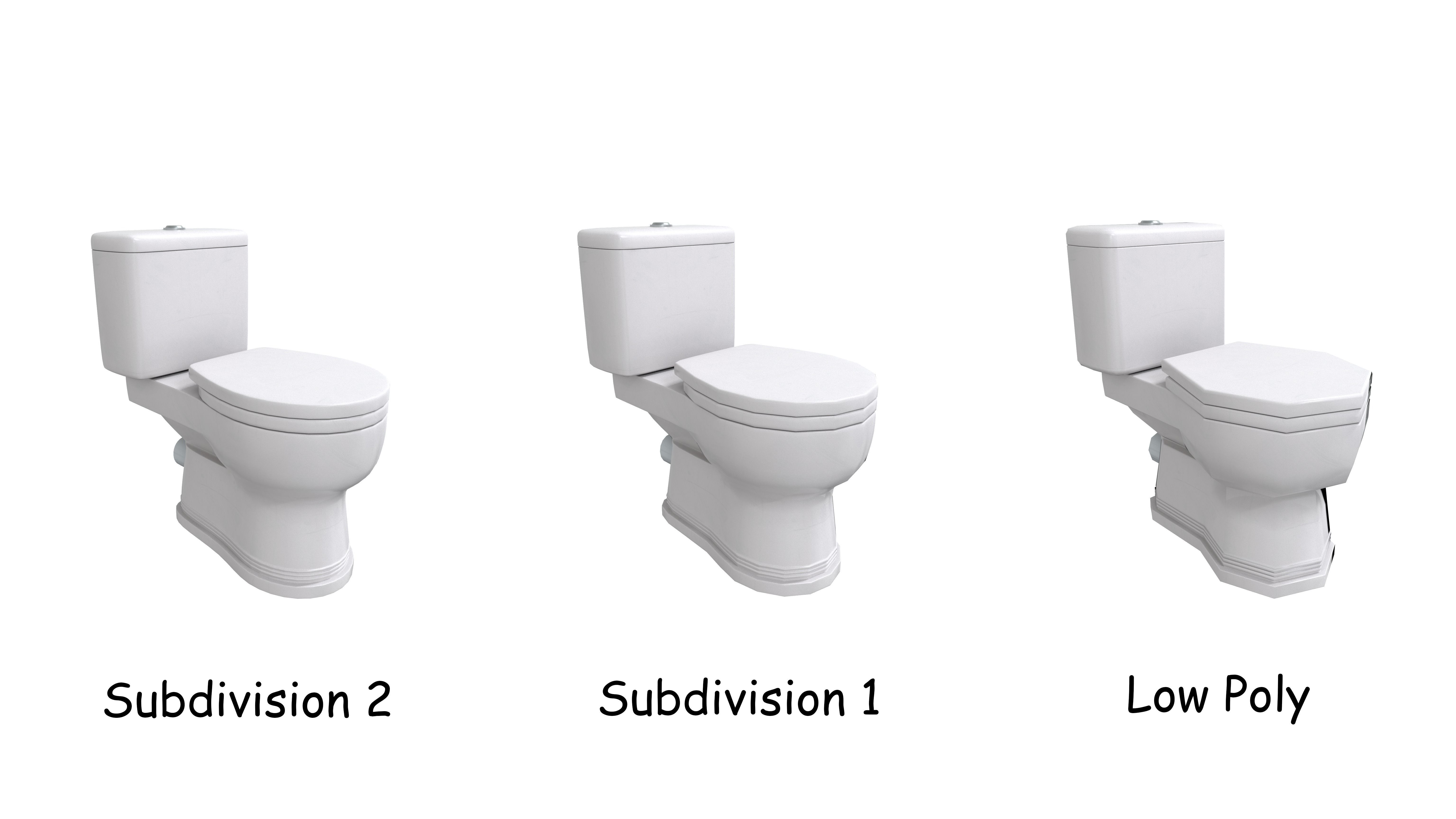 Toilet Low-poly 3D model_4