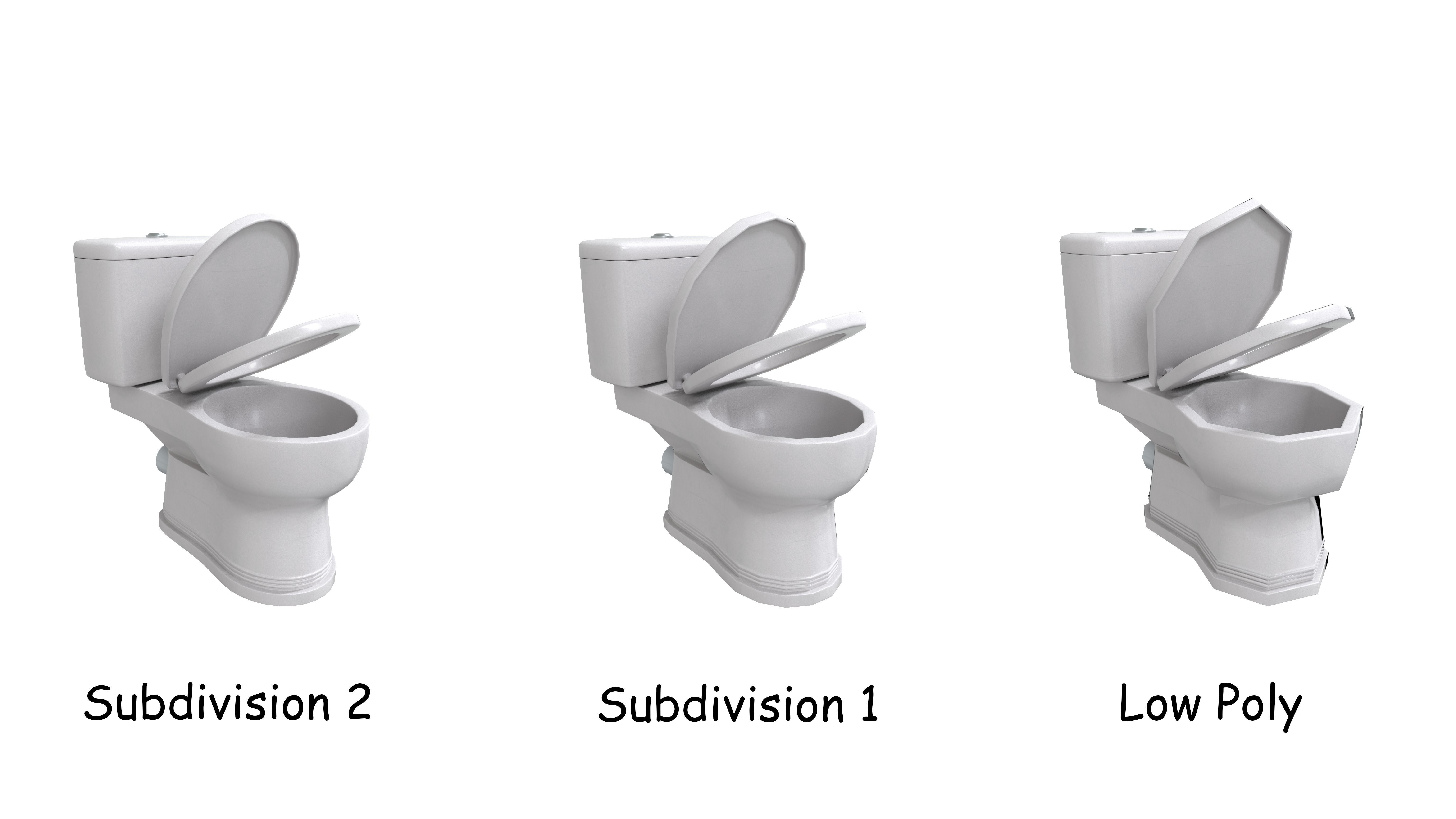 Toilet Low-poly 3D model_5