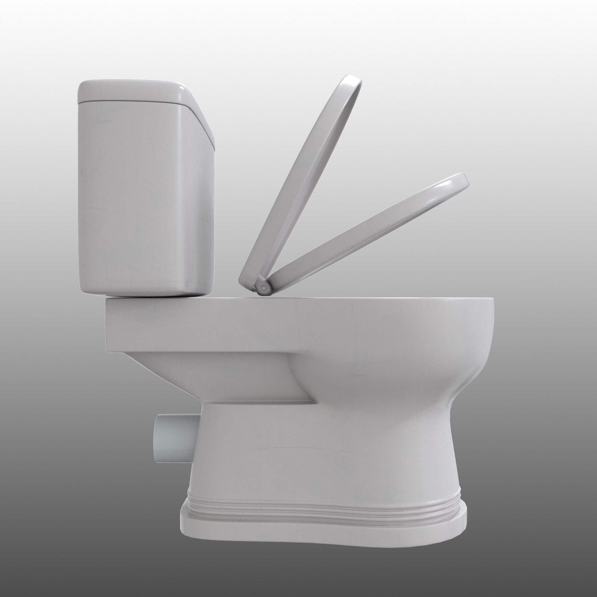 Toilet Low-poly 3D model_3