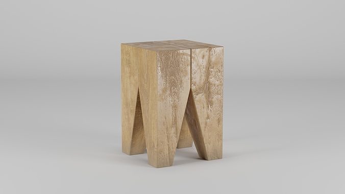 Mars Angled Stump Side Table 30x30x45 Free low-poly 3D model