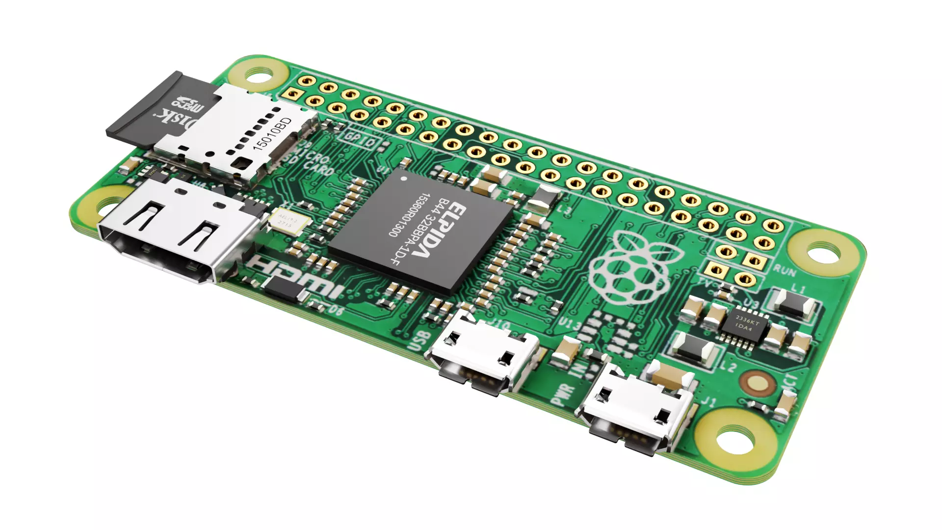 Raspberry pi zero Low-poly 3D model