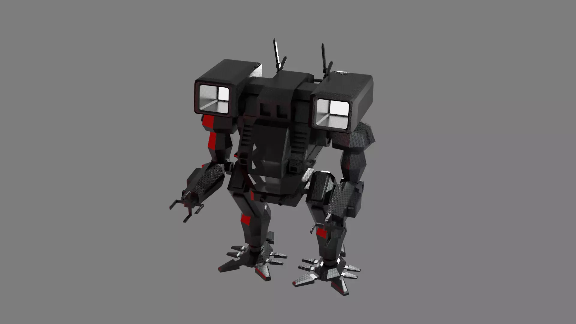 Robot Mech Low-poly 3D model_0