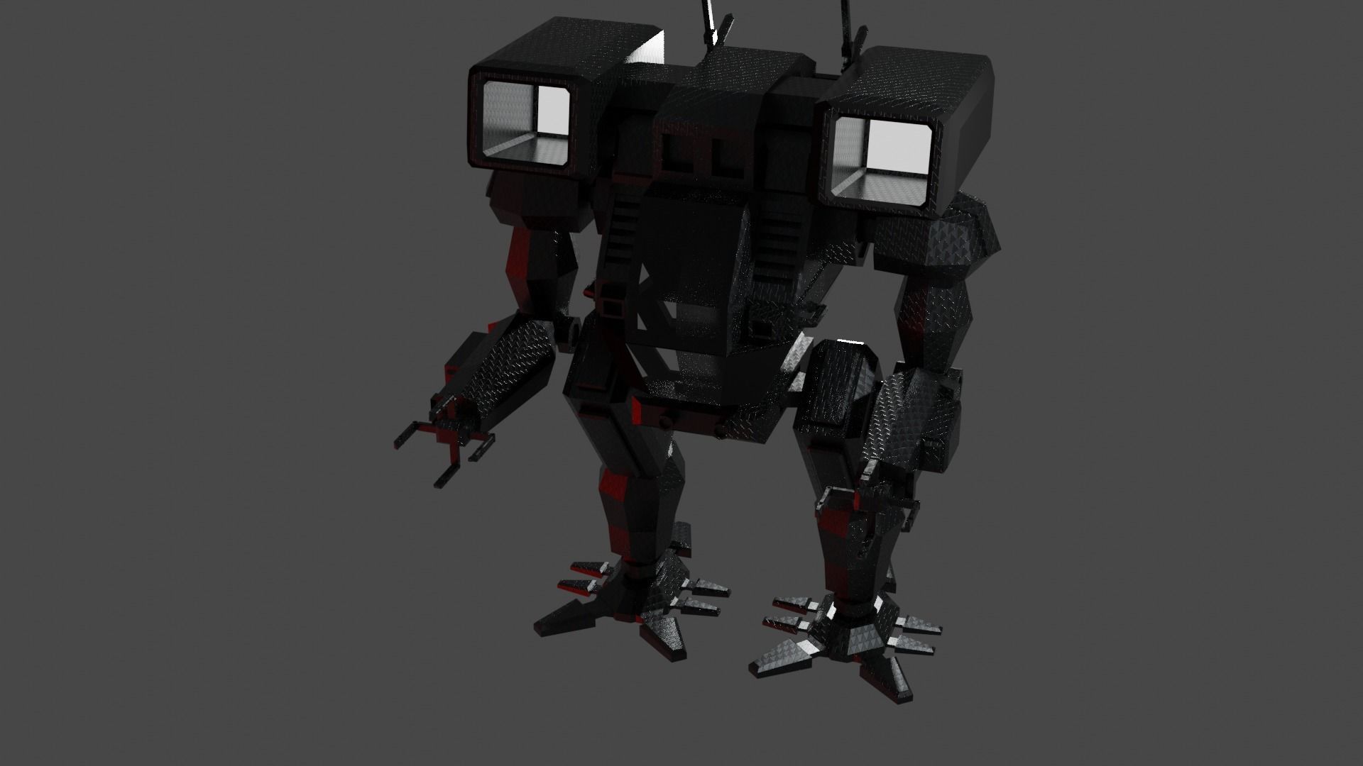 Robot Mech Low-poly 3D model_1