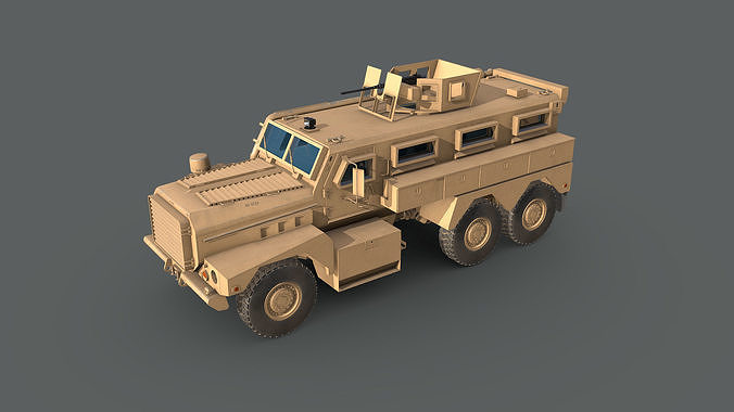 Cougar 6x6 MRAP 3D model 3