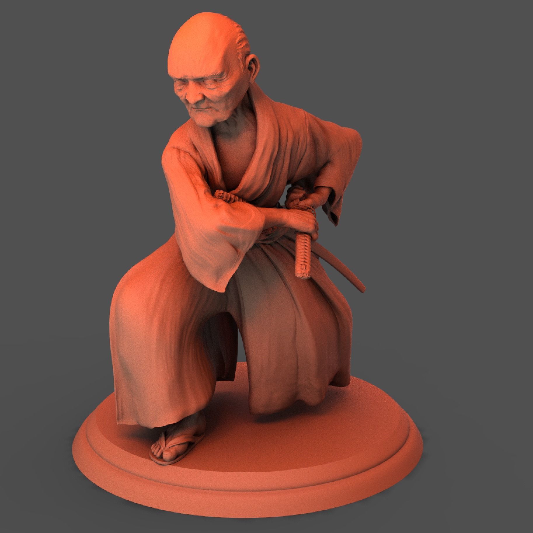 Old Samurai 3D print model_5