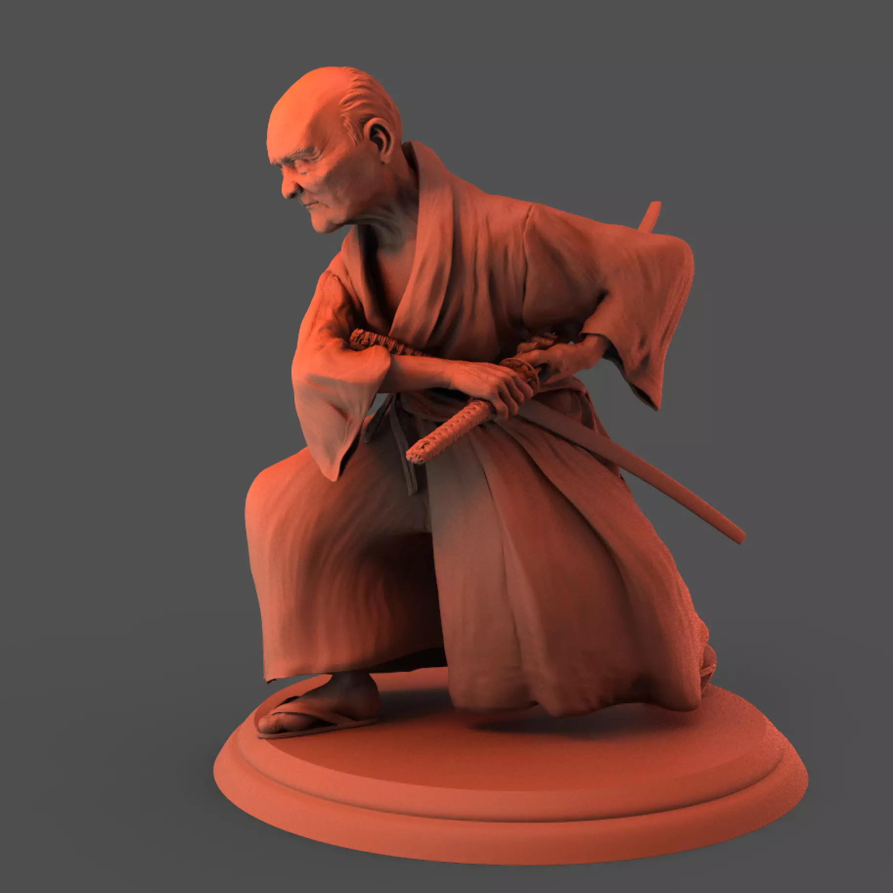 Old Samurai 3D print model_0