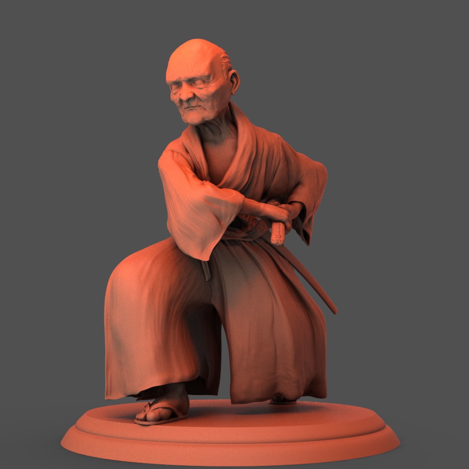 Old Samurai 3D print model_2