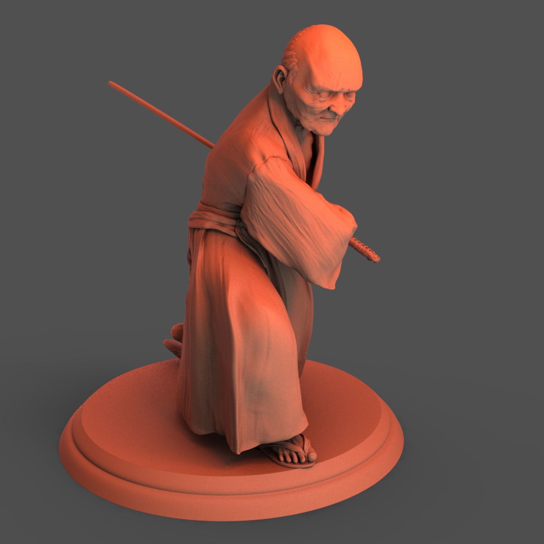 Old Samurai 3D print model_4